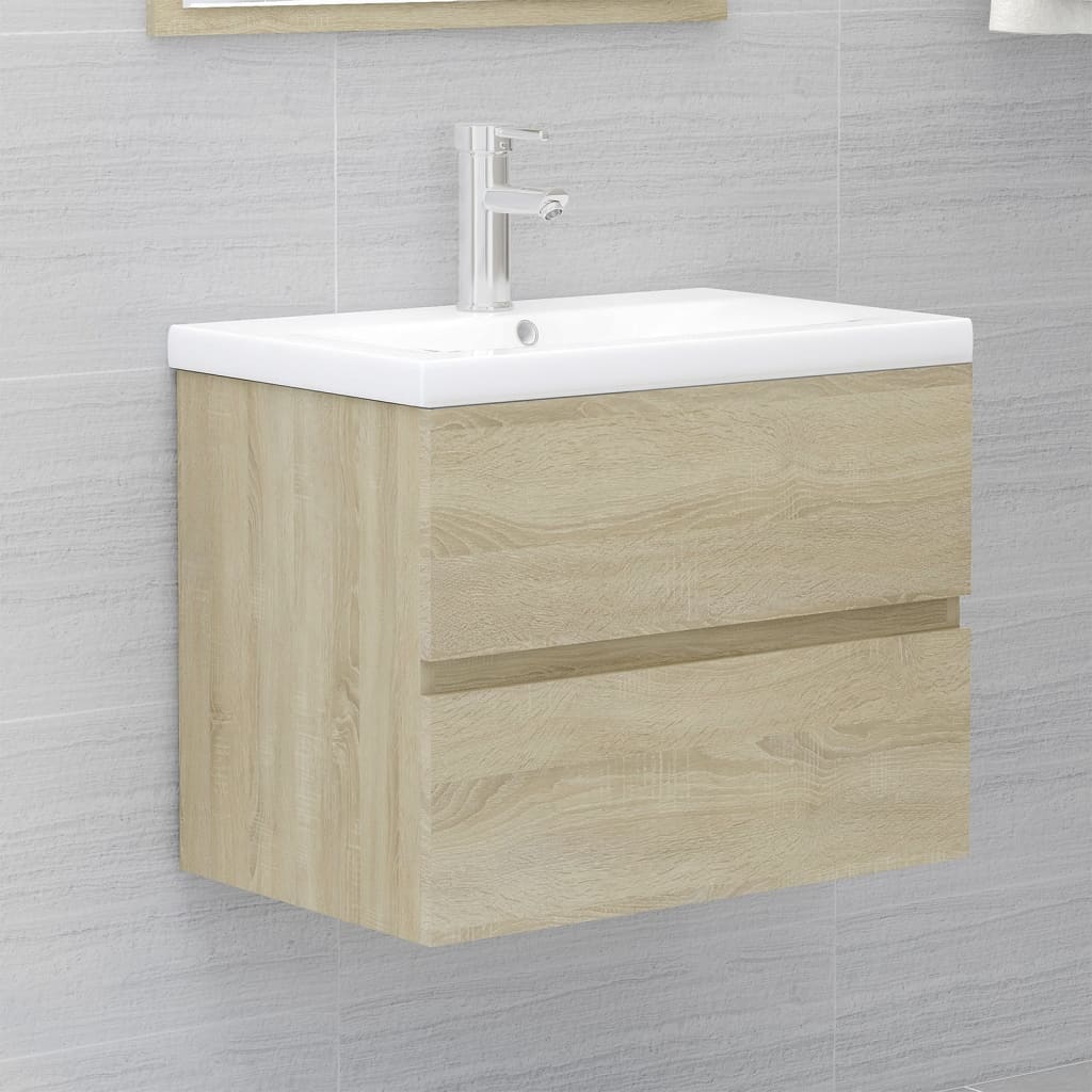 Vetonek Mueble con lavabo madera de ingeniería roble Sonoma