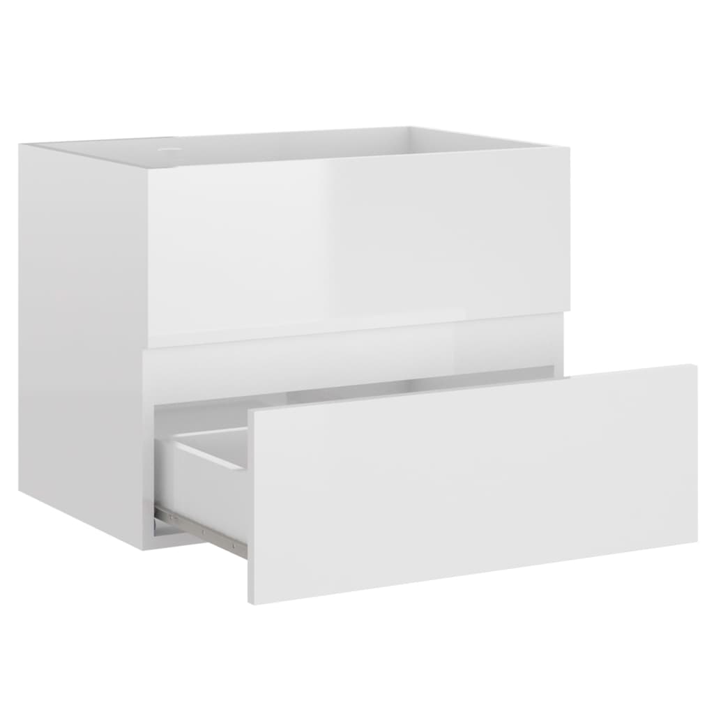 Mueble con lavabo madera de ingeniería blanco brillo V7864 Vetonek