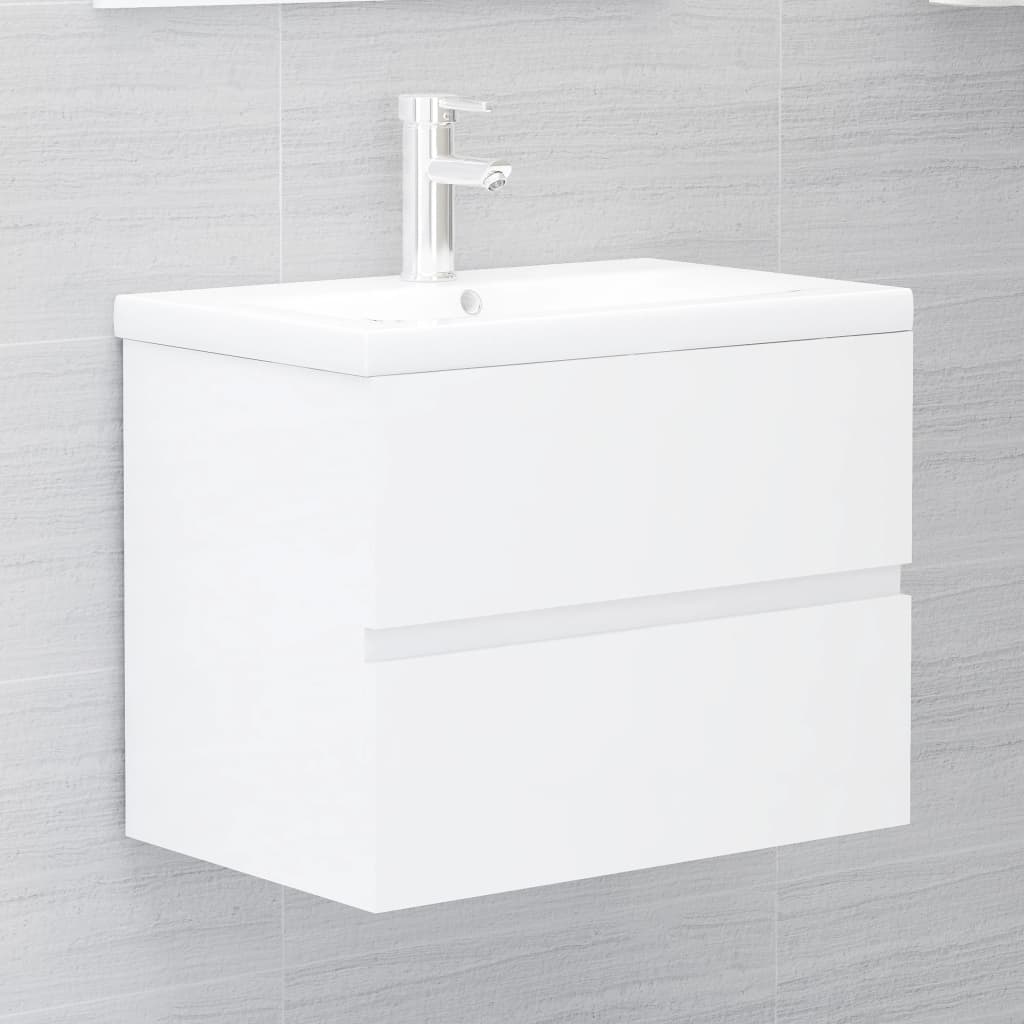 Mueble con lavabo madera de ingeniería blanco brillo V7864 Vetonek
