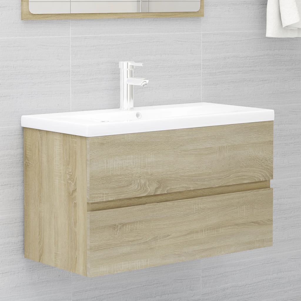 Vetonek Mueble con lavabo madera de ingeniería roble Sonoma