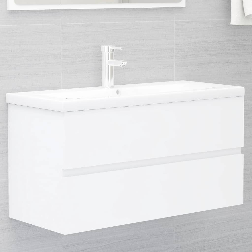 Vetonek Mueble con lavabo madera de ingeniería blanco