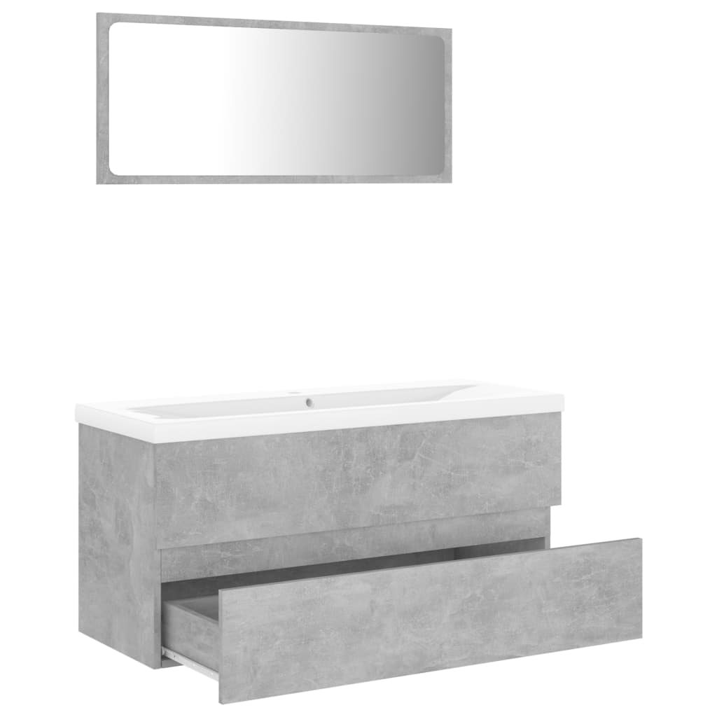 Juego de muebles de baño madera sintetizada Nexus gris hormigón