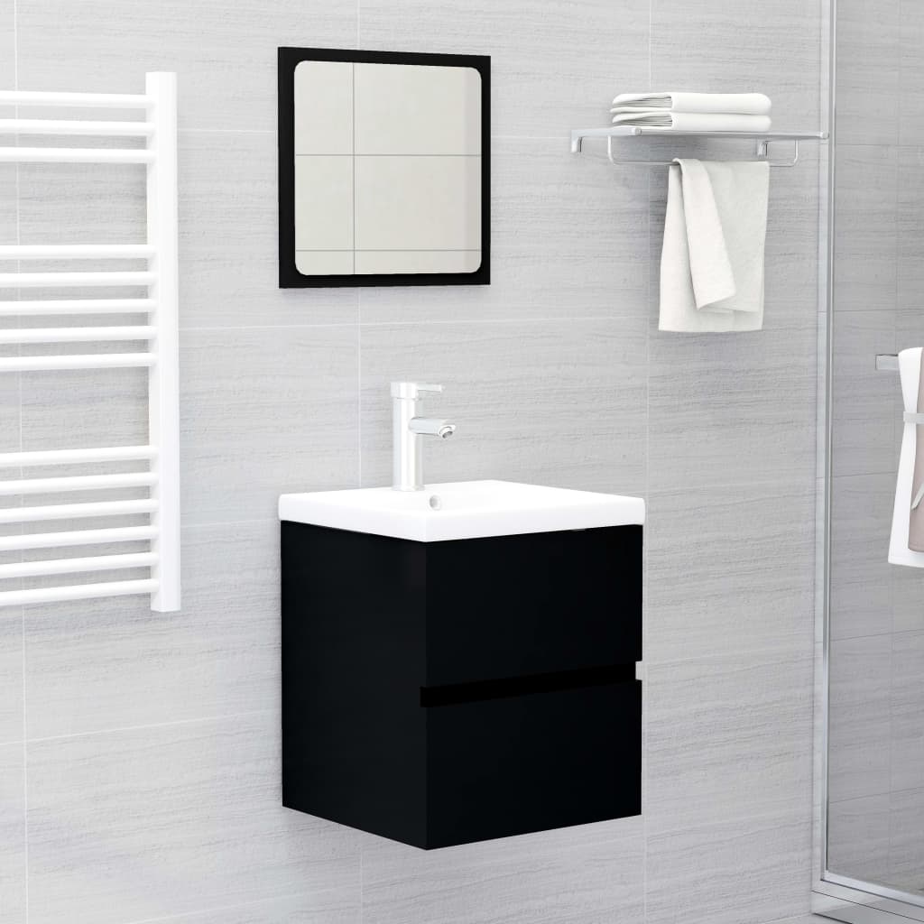 Mueble con lavabo negro madera