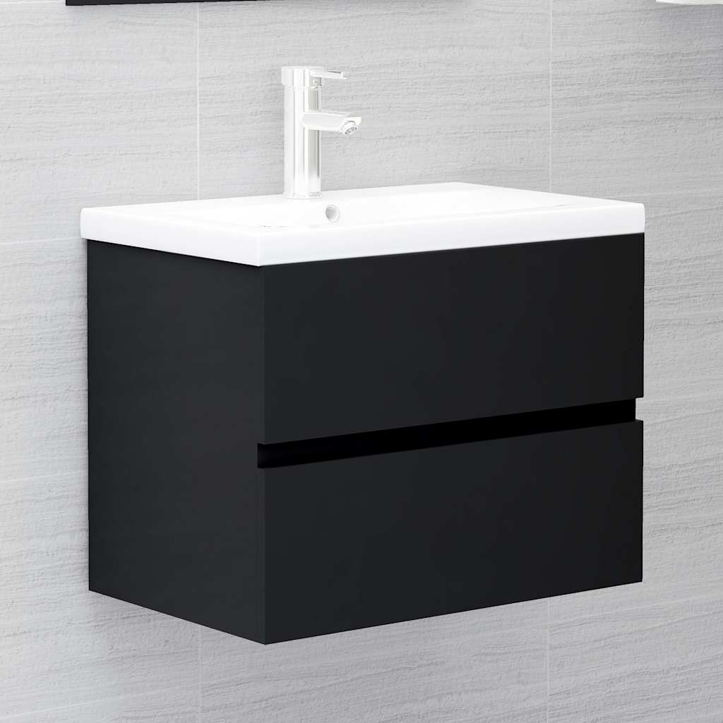 Vetonek Mueble con lavabo madera de ingeniería negro