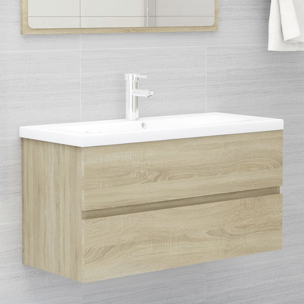 Vetonek Mueble con lavabo madera de ingeniería roble Sonoma