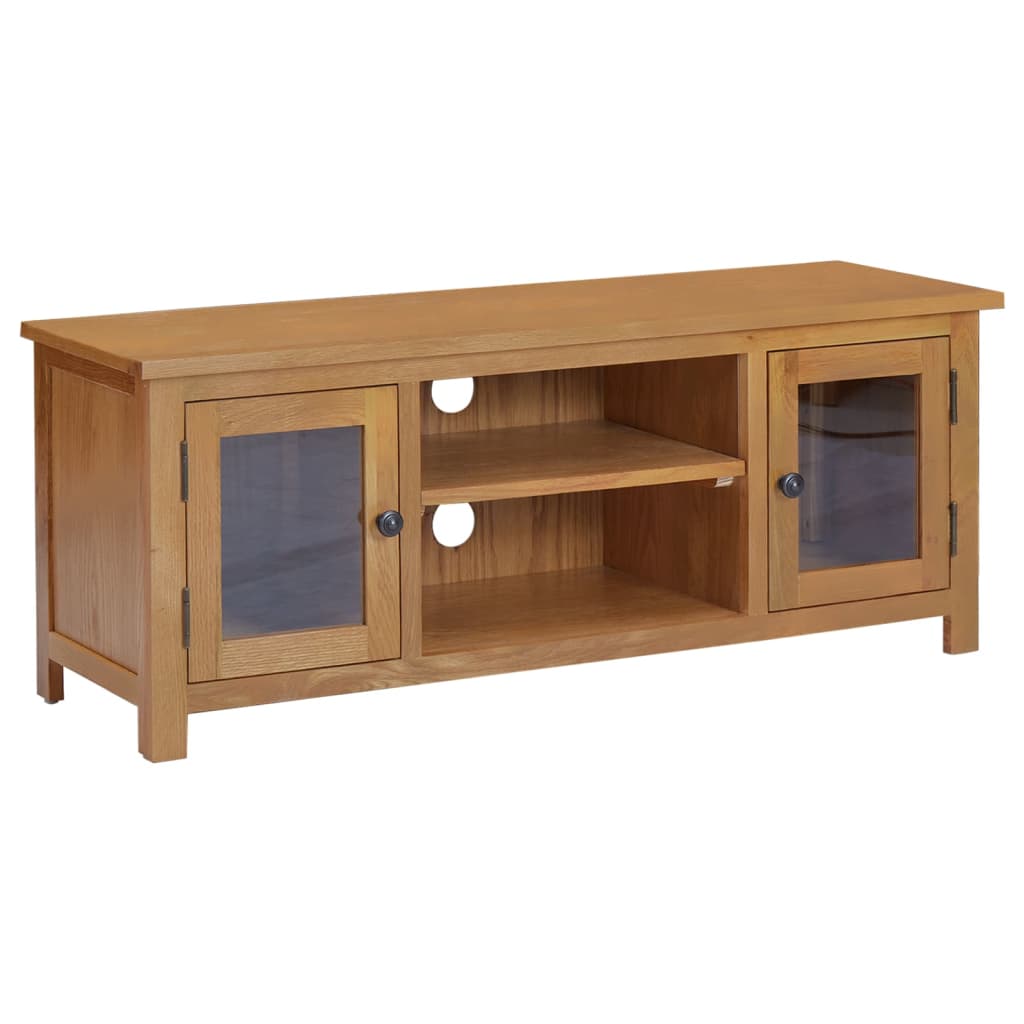 Vetonek Mueble para TV madera maciza de roble 110x35x44 cm