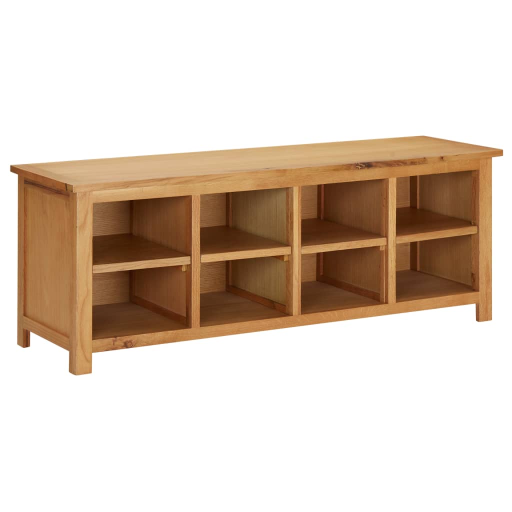 Vetonek Mueble zapatero de madera maciza de roble 114x37x45 cm