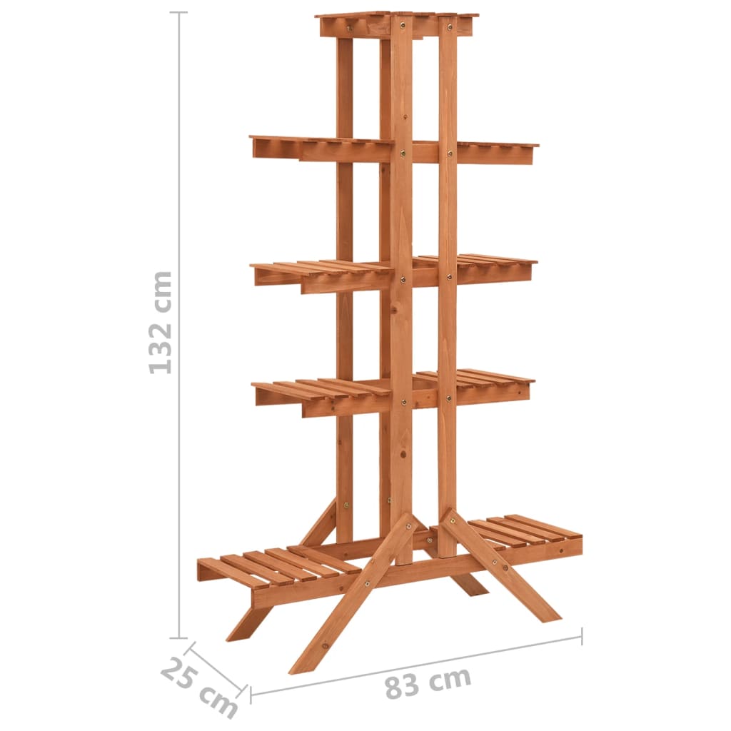 Soporte para plantas de madera maciza de abeto 83x25x132 cm