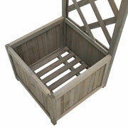 Pérgola de jardín con jardinera madera maciza de abeto gris v0703 - Vetonek