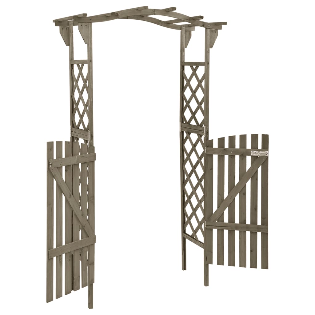 Pergola with gray firing wooden wood 116x40x204 cm