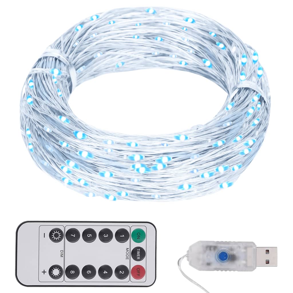 Vetonek Tira de luces con 150 LED blanco frío PVC 15 m