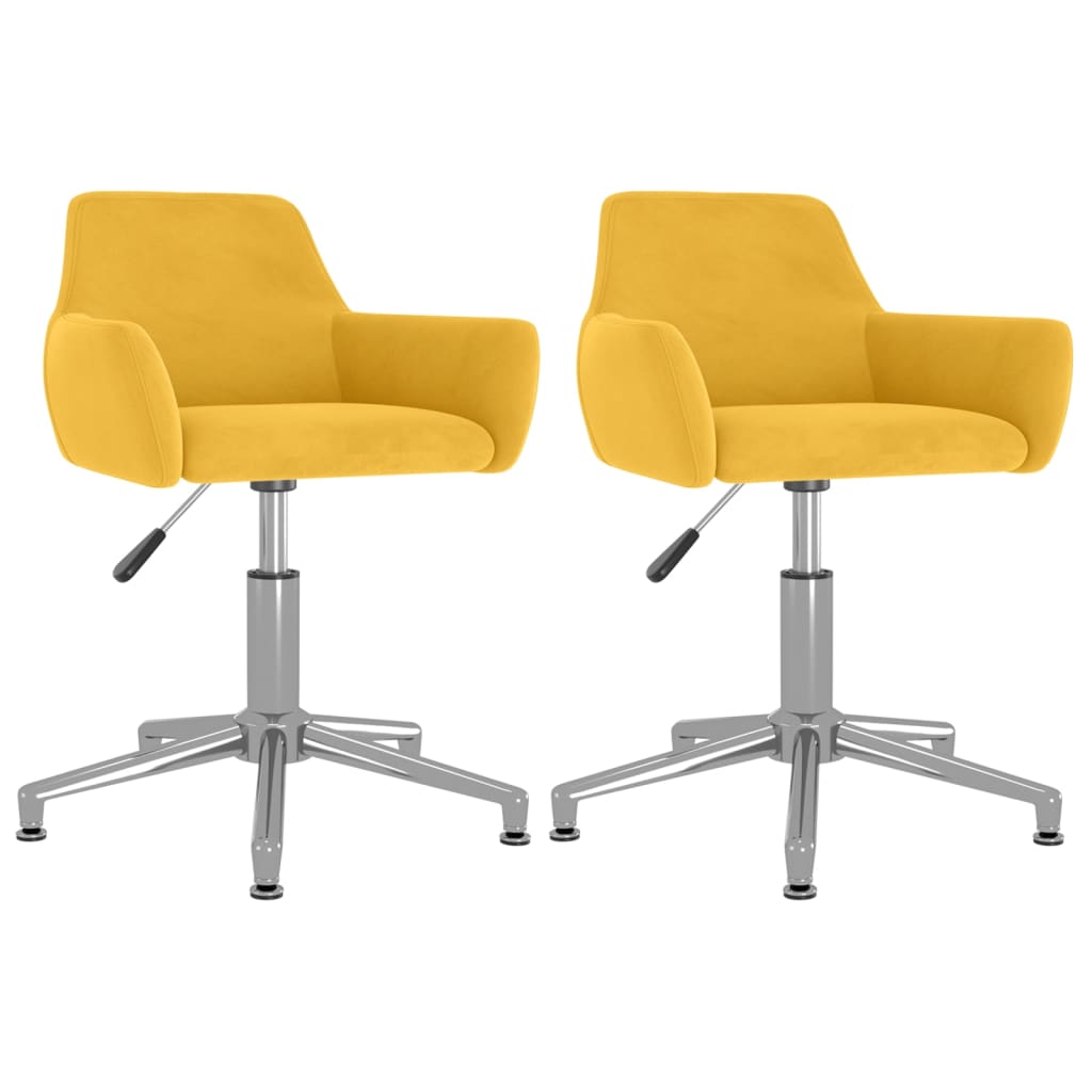 Sillas de comedor giratorias 2 uds terciopelo amarillo vidaXL