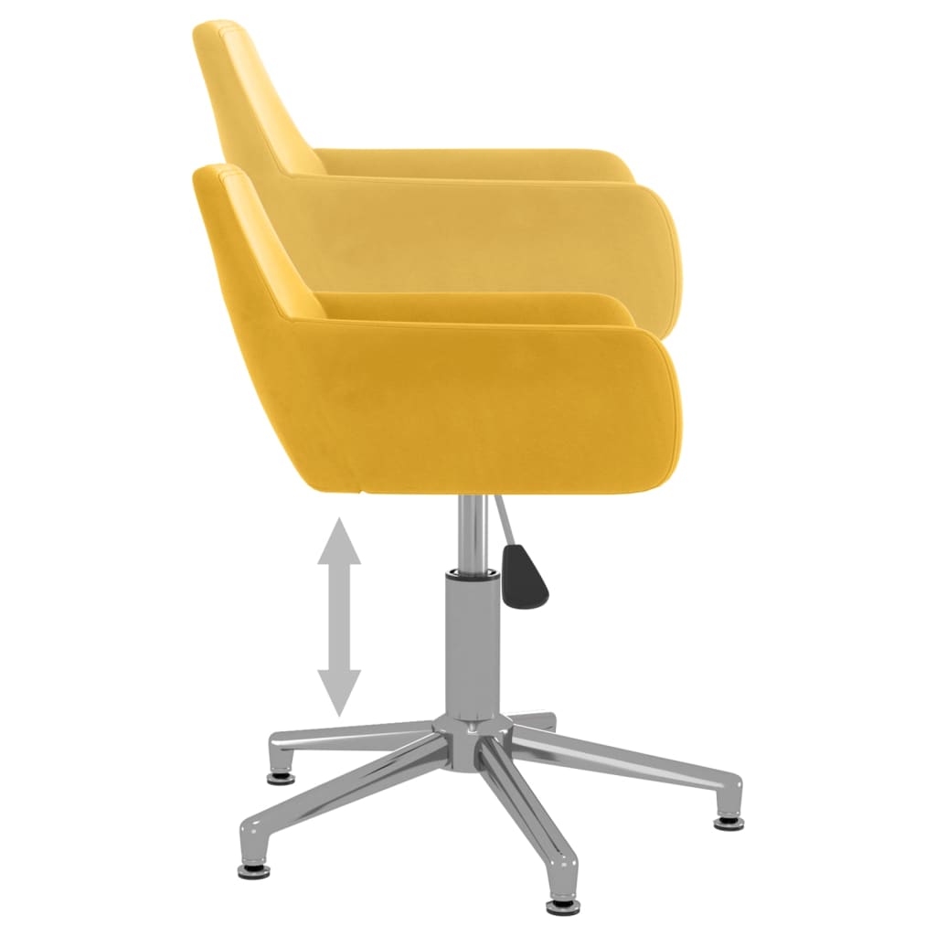 Sillas de comedor giratorias 2 uds terciopelo amarillo vidaXL