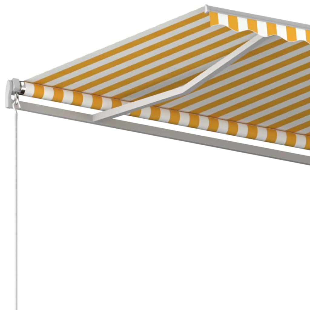 Toldo retráctil manual amarillo y blanco 450x300 cm vidaXL