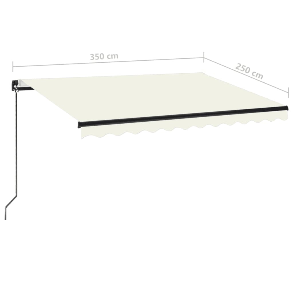 Toldo retráctil manual crema 350x250 cm vidaXL