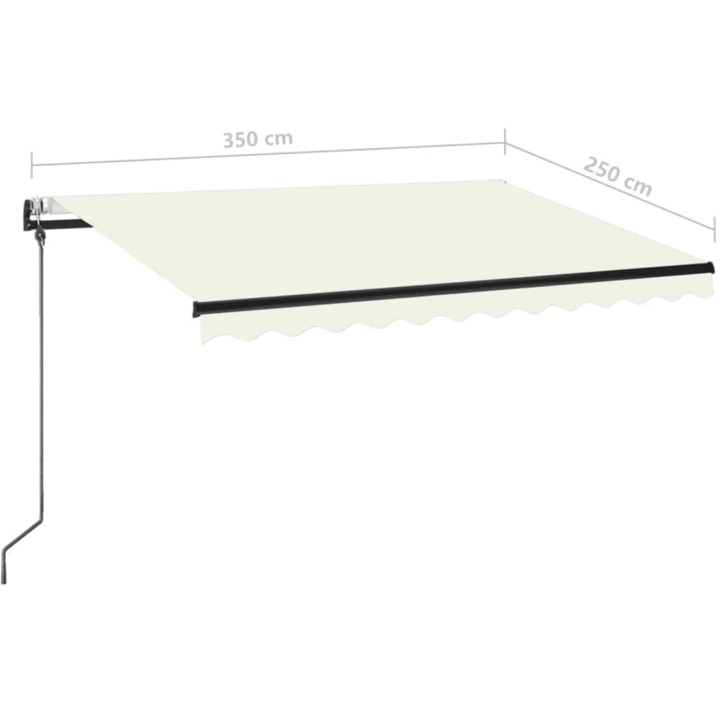 Toldo retráctil automático crema 350x250 cm vidaXL