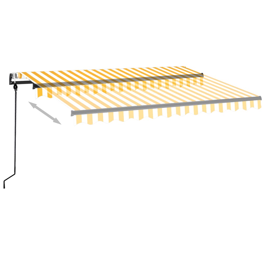 Toldo retráctil automático amarillo y blanco 350x250 cm vidaXL