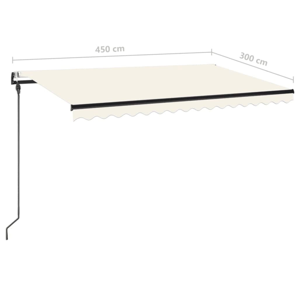 Toldo retráctil automático crema 450x300 cm vidaXL