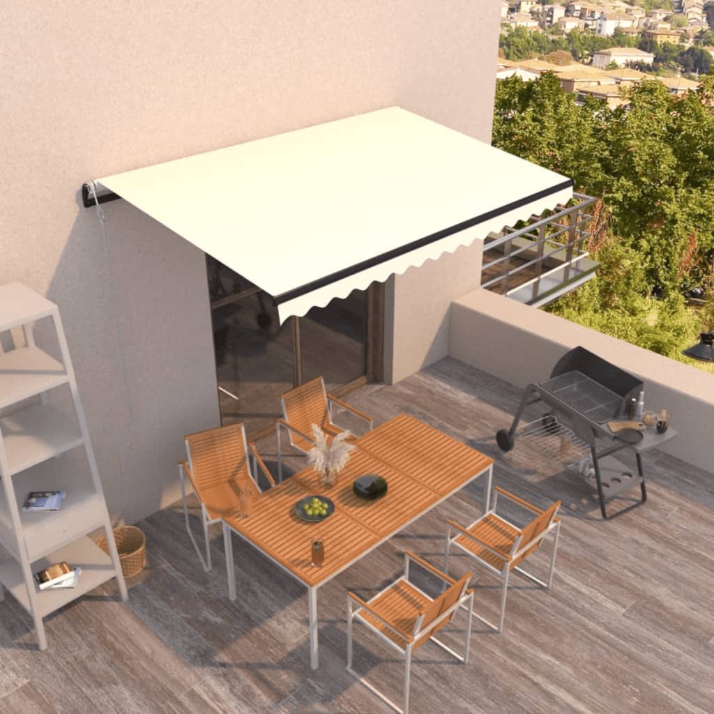 Toldo retráctil automático crema 450x300 cm vidaXL