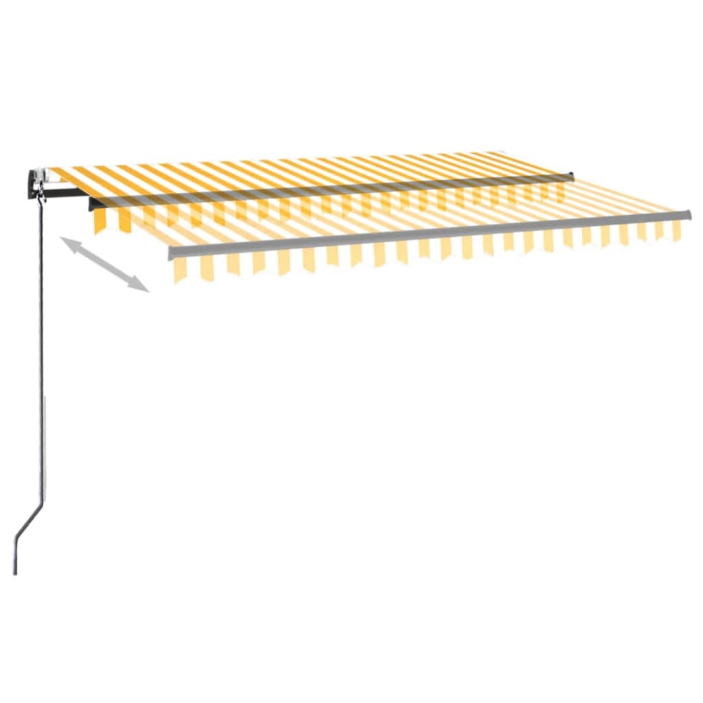 Toldo retráctil automático amarillo y blanco 450x300 cm vidaXL