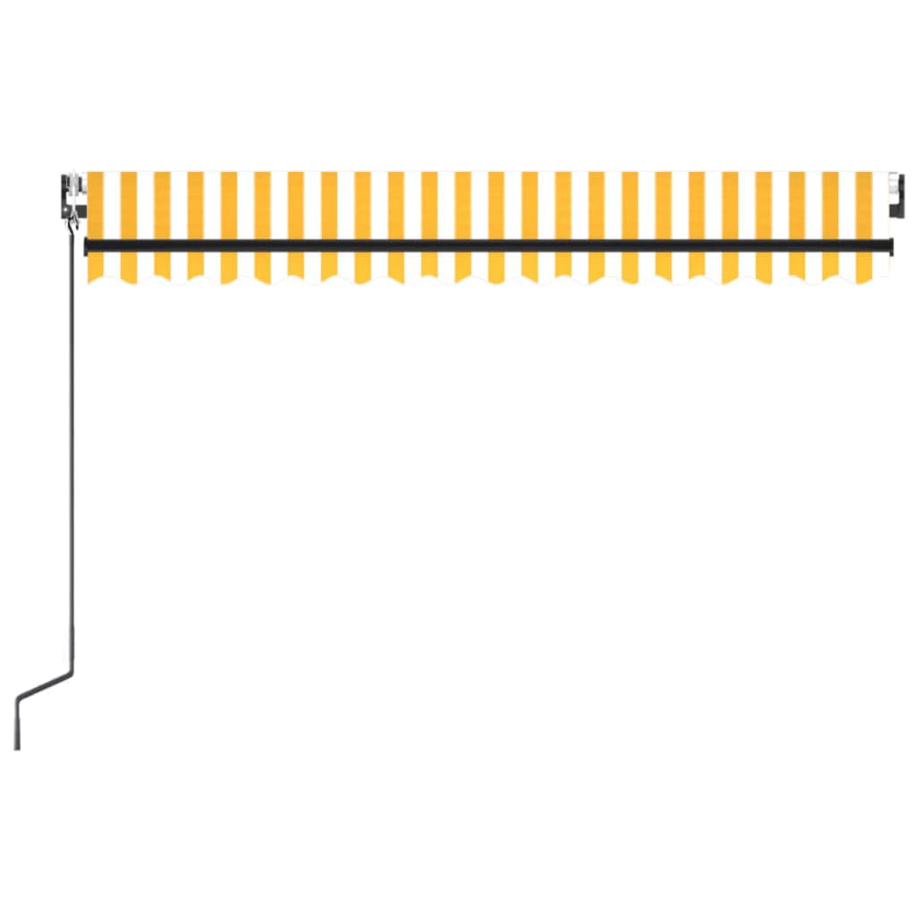 Toldo retráctil automático amarillo y blanco 450x300 cm vidaXL