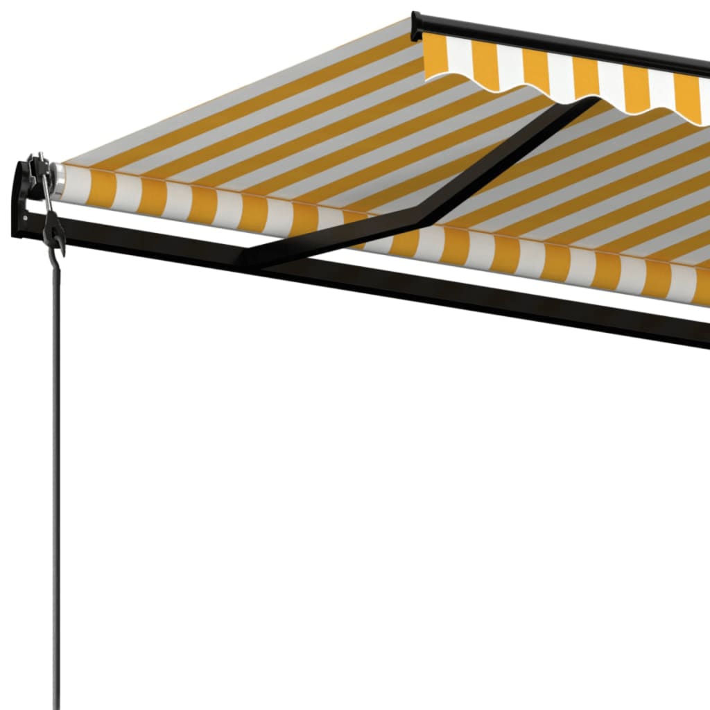 Toldo retráctil automático amarillo y blanco 450x300 cm vidaXL