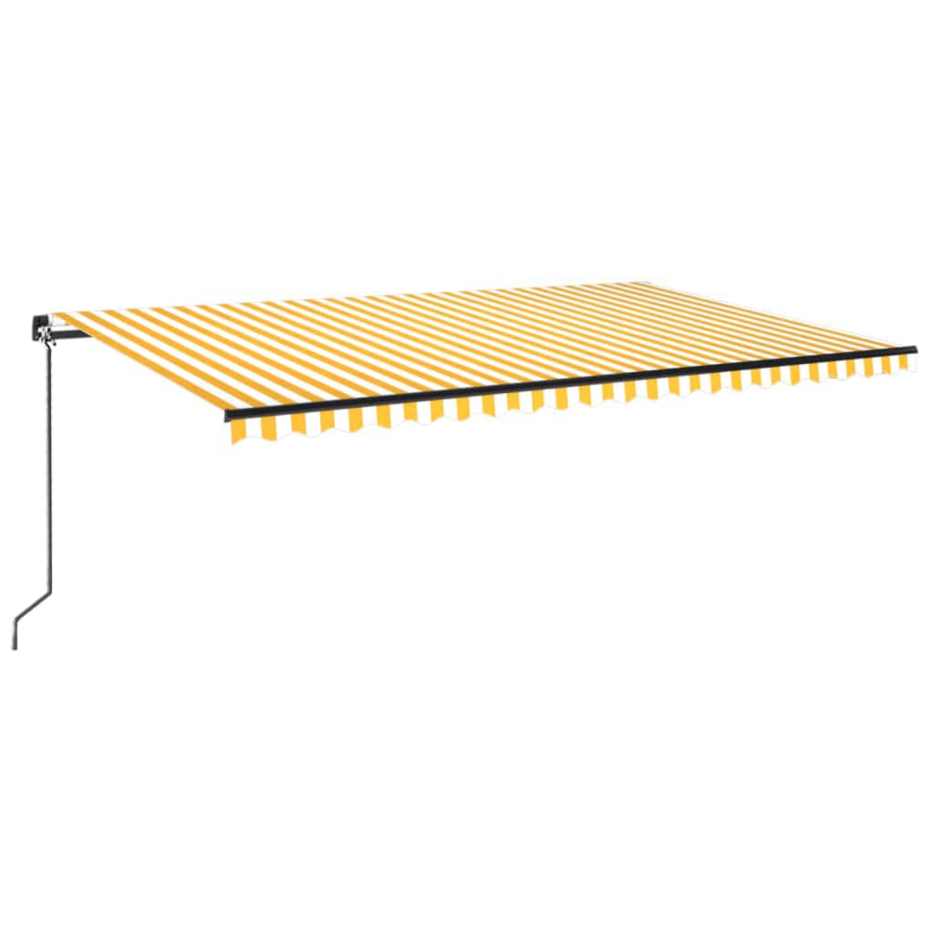 Toldo retráctil manual amarillo y blanco 500x300 cm vidaXL