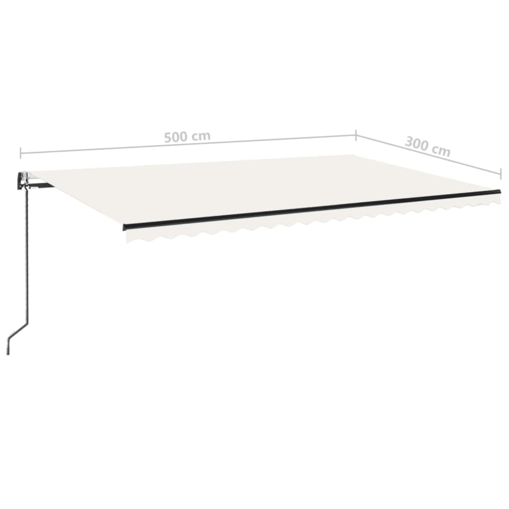 Toldo retráctil automático crema 500x300 cm vidaXL