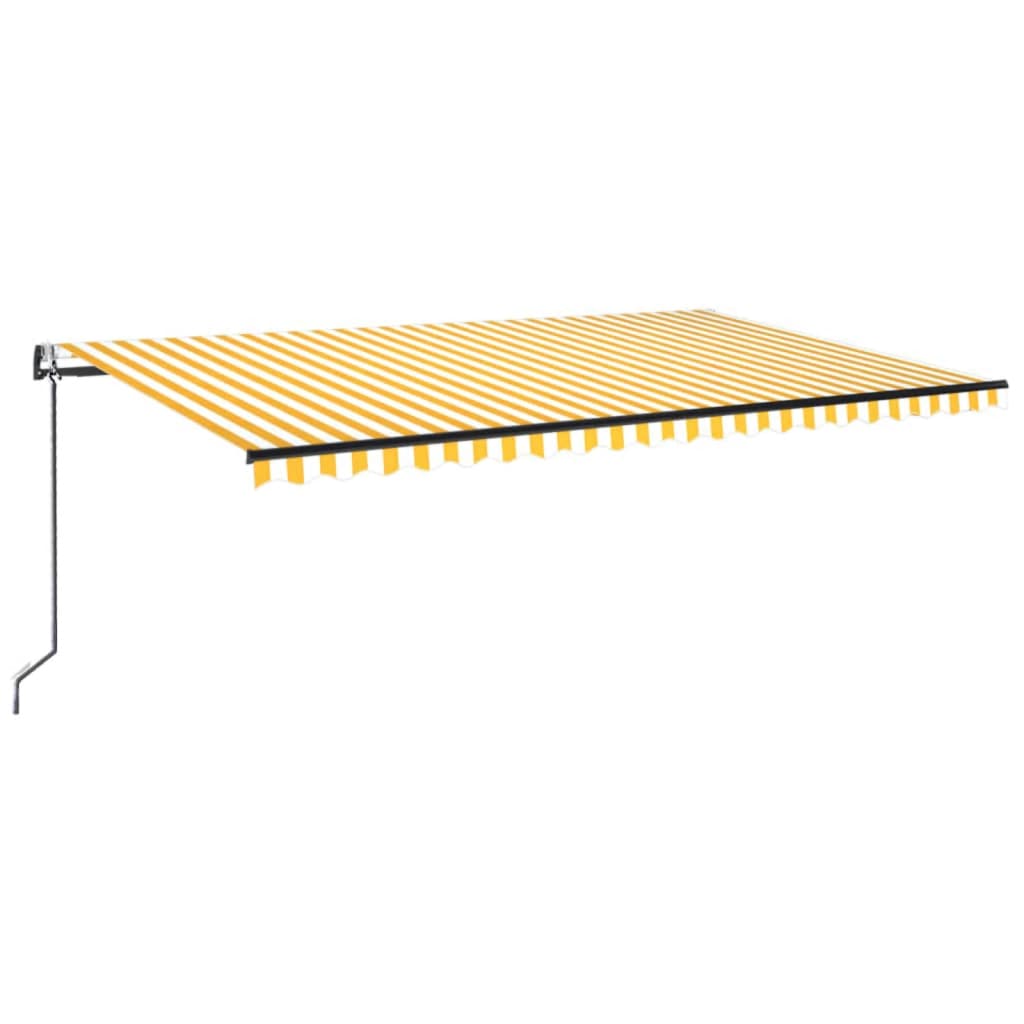 Toldo retráctil automático amarillo y blanco 500x300 cm vidaXL