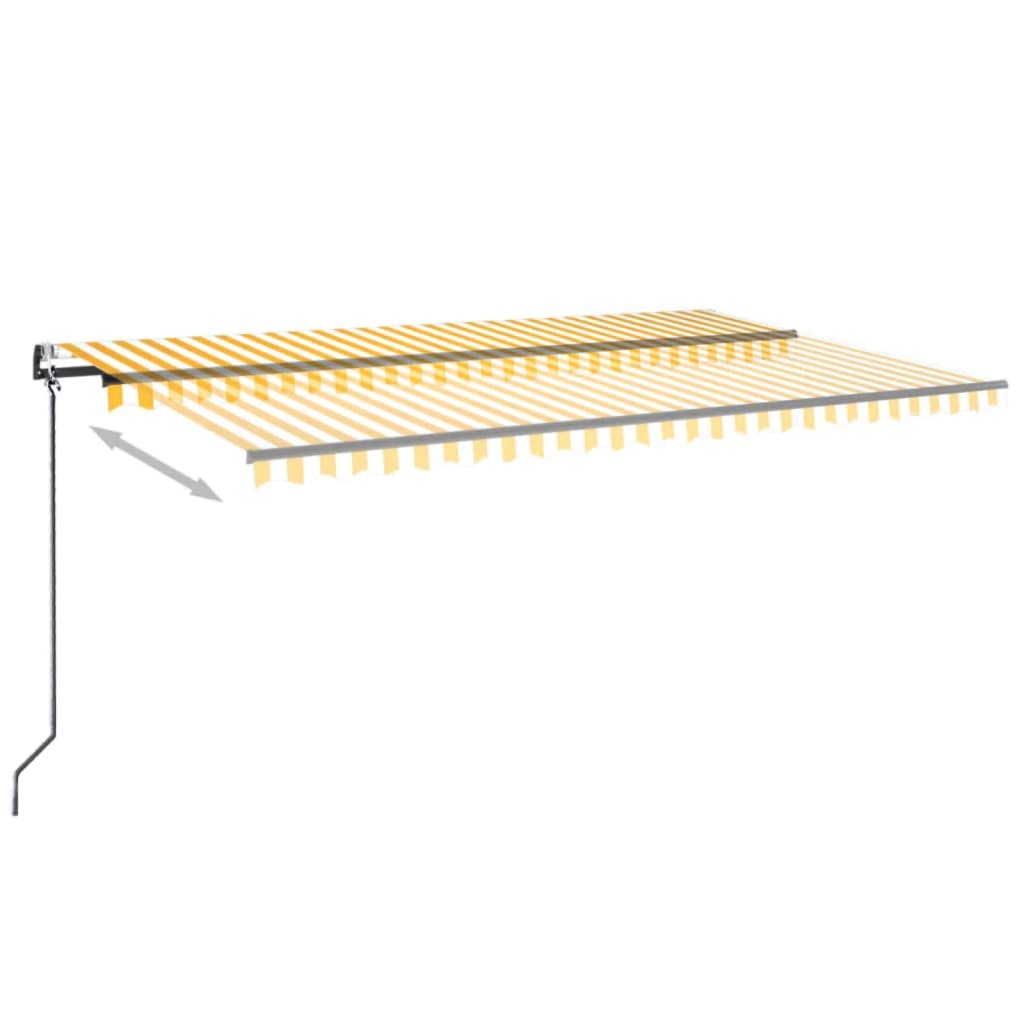 Toldo retráctil automático amarillo y blanco 500x300 cm vidaXL