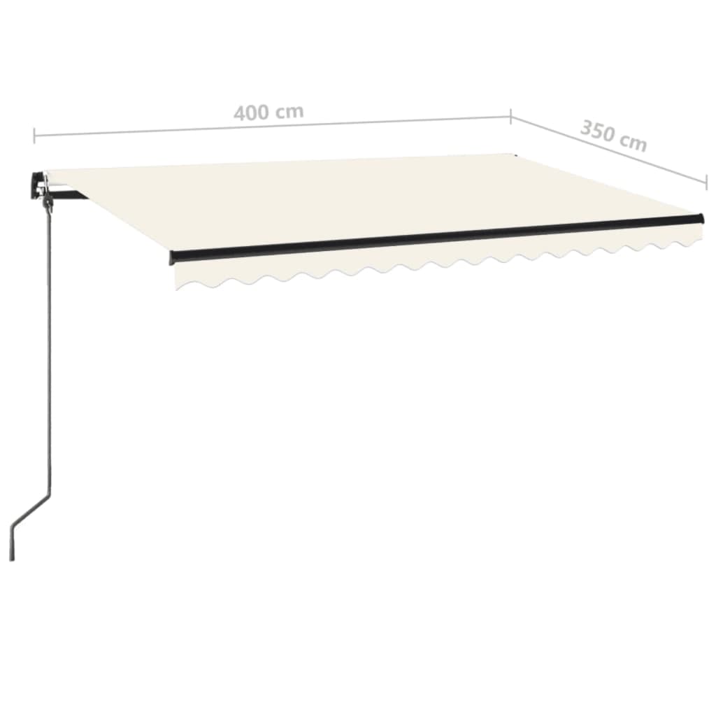 Toldo retráctil manual crema 400x350 cm vidaXL