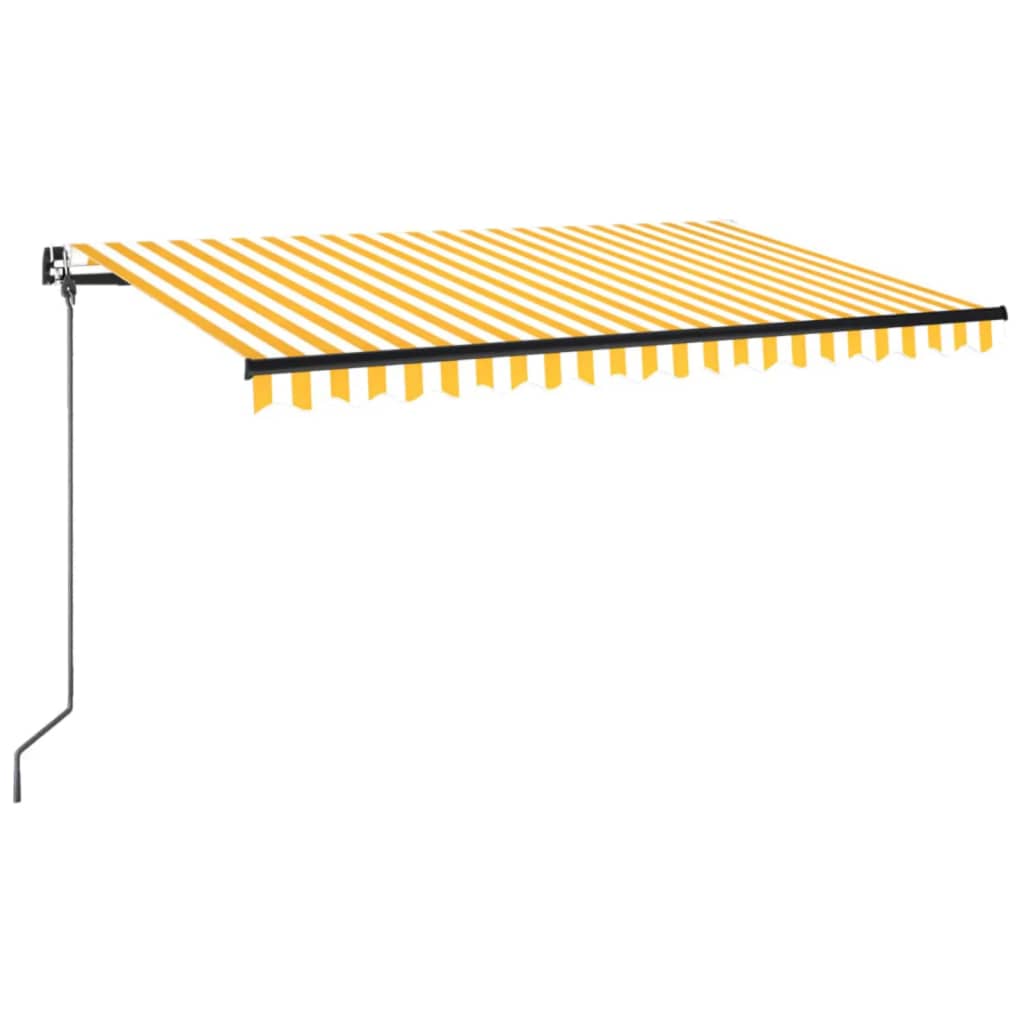 Toldo retráctil manual amarillo y blanco 400x350 cm vidaXL