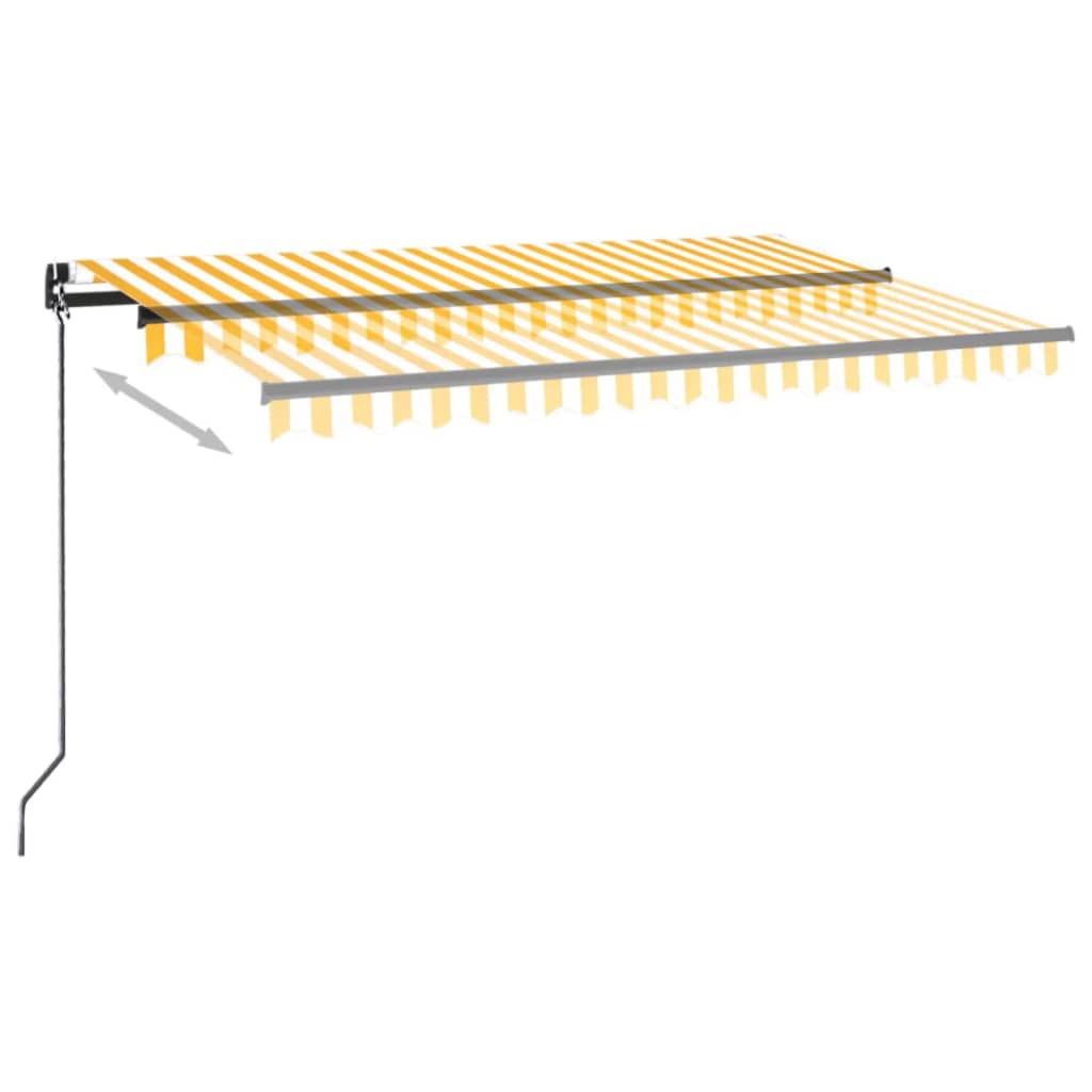 Toldo retráctil manual amarillo y blanco 400x350 cm vidaXL