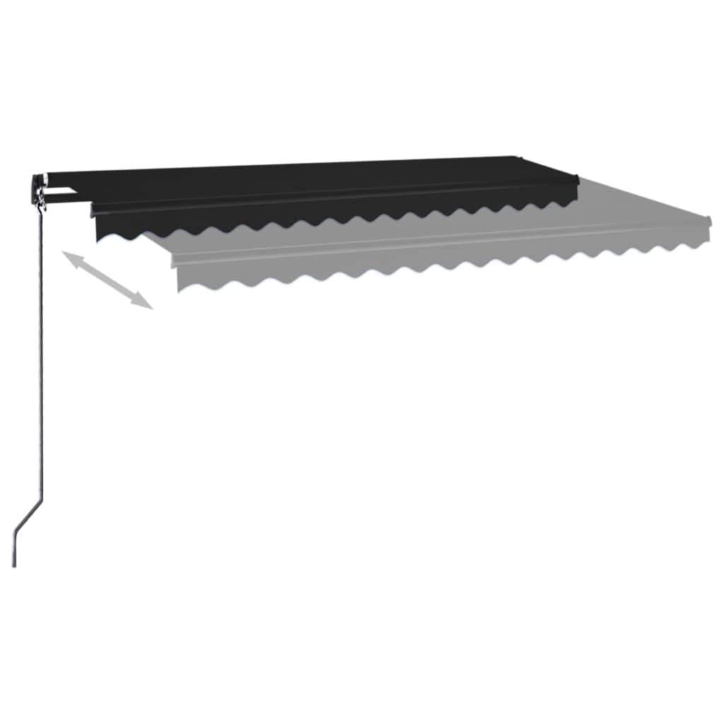 Toldo retráctil manual gris antracita 400x350 cm vidaXL