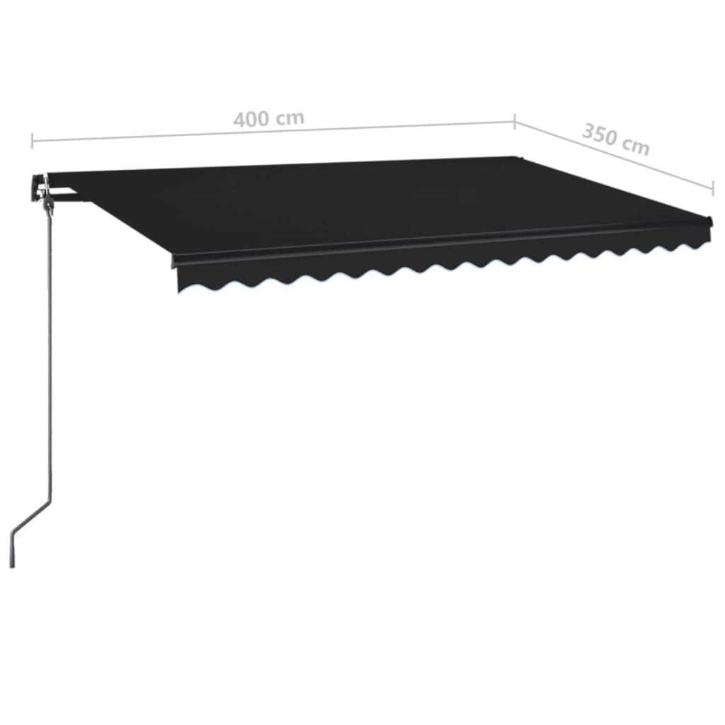 Toldo retráctil manual gris antracita 400x350 cm vidaXL