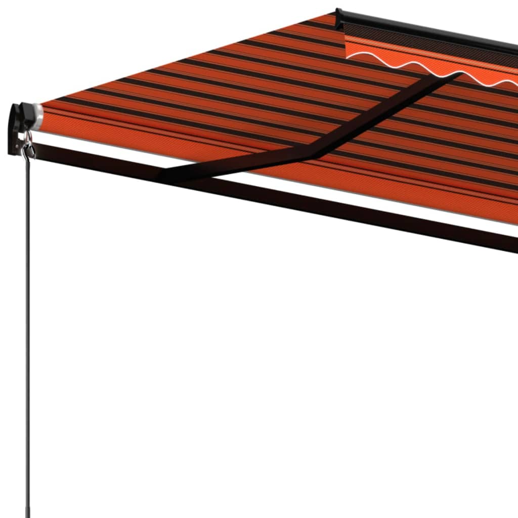 Toldo retráctil manual naranja y marrón 400x350 cm vidaXL