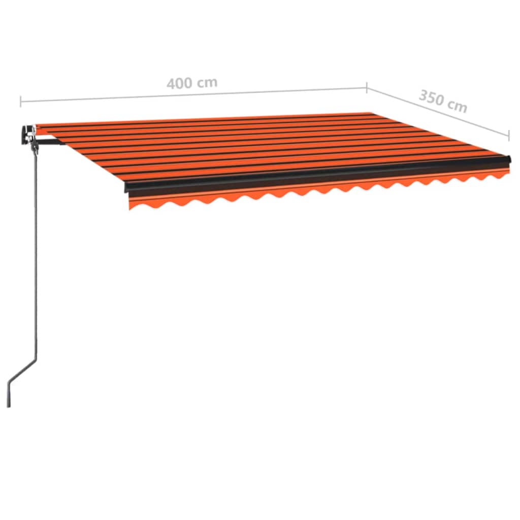 Toldo retráctil manual naranja y marrón 400x350 cm vidaXL