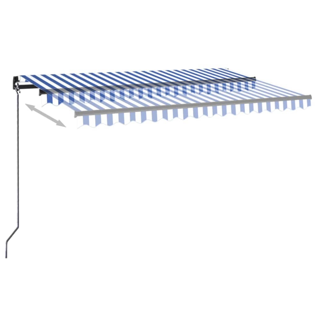 Toldo automático retráctil azul y blanco 400x350 cm vidaXL