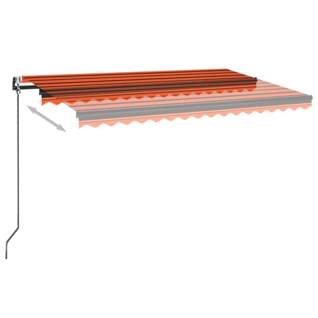 Toldo retráctil manual naranja y marrón 400x350 cm vidaXL