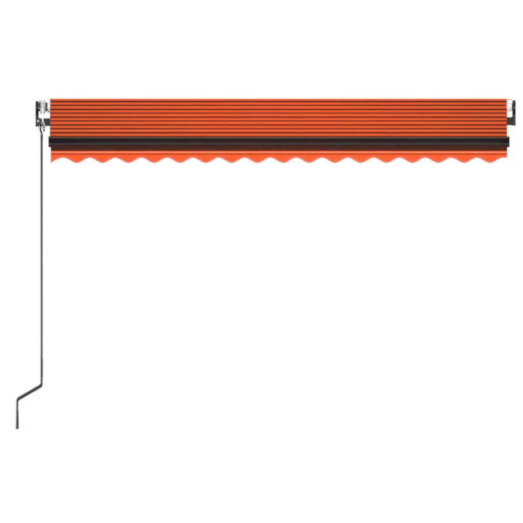 Toldo retráctil manual naranja y marrón 400x350 cm vidaXL