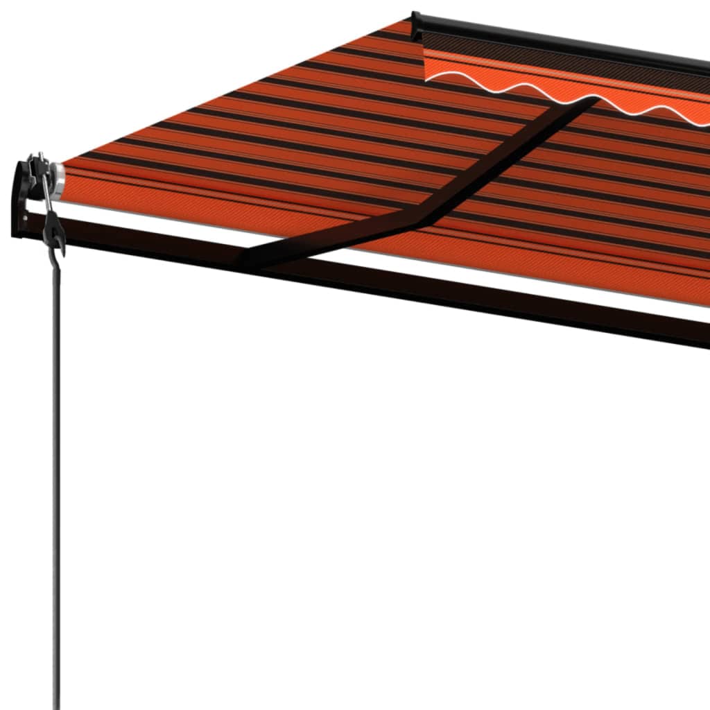 Toldo retráctil manual naranja y marrón 400x350 cm vidaXL