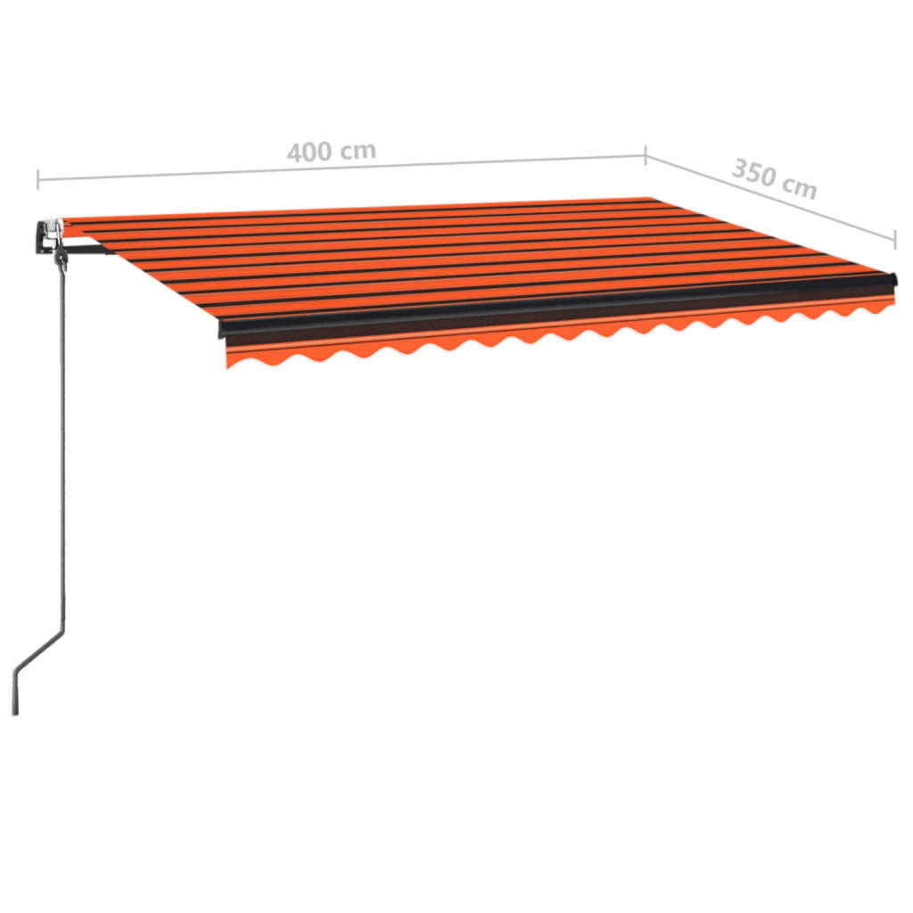 Toldo retráctil manual naranja y marrón 400x350 cm vidaXL