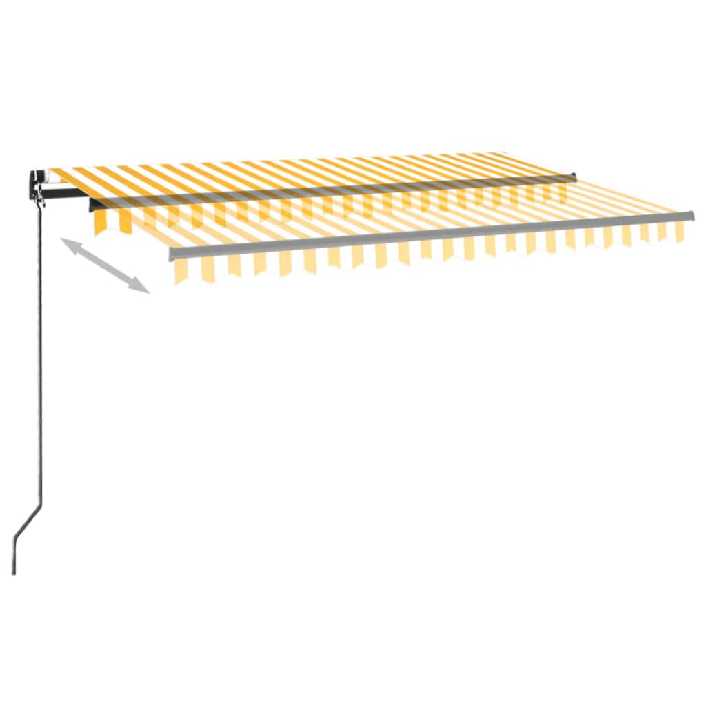 Toldo retráctil manual amarillo y blanco 450x350 cm vidaXL