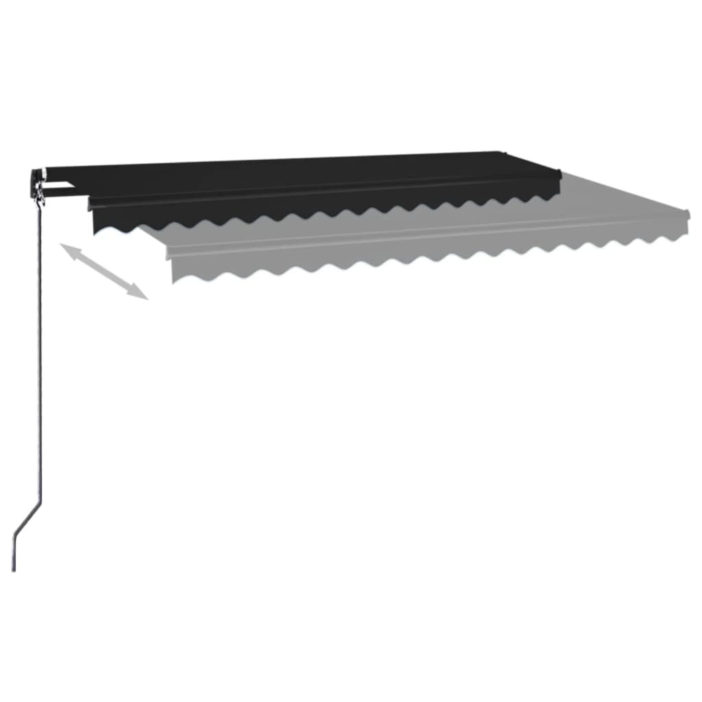 Toldo retráctil manual gris antracita 450x350 cm vidaXL