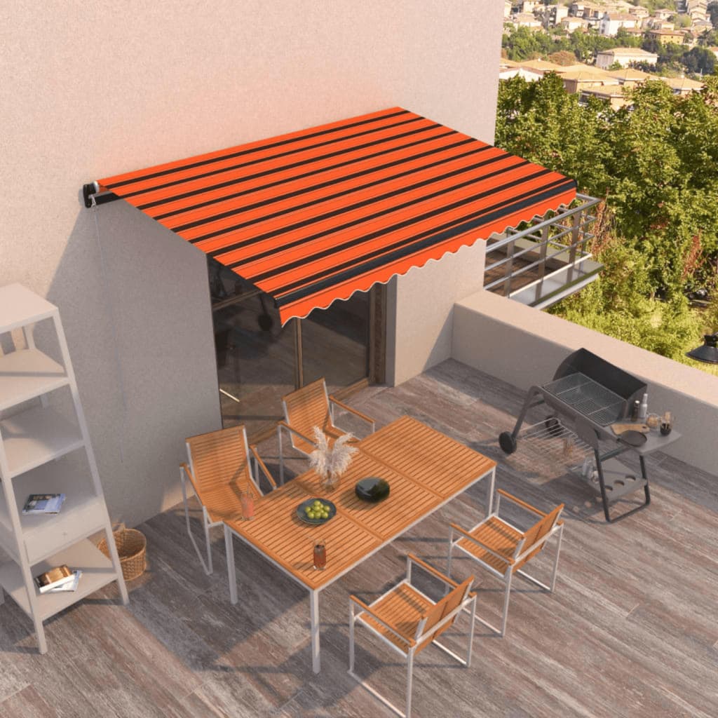 Vetonek Toldo retráctil manual naranja y marrón 450x350 cm