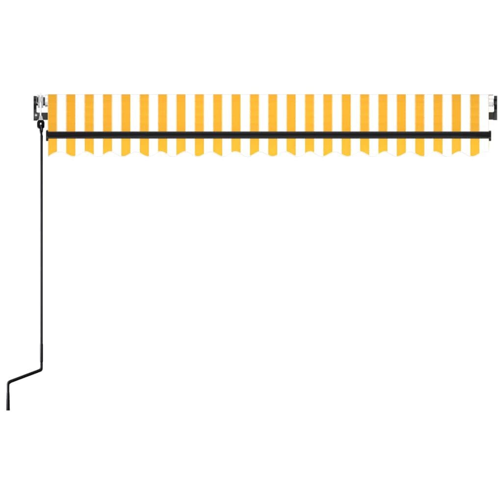 Toldo retráctil automático amarillo y blanco 450x350 cm vidaXL