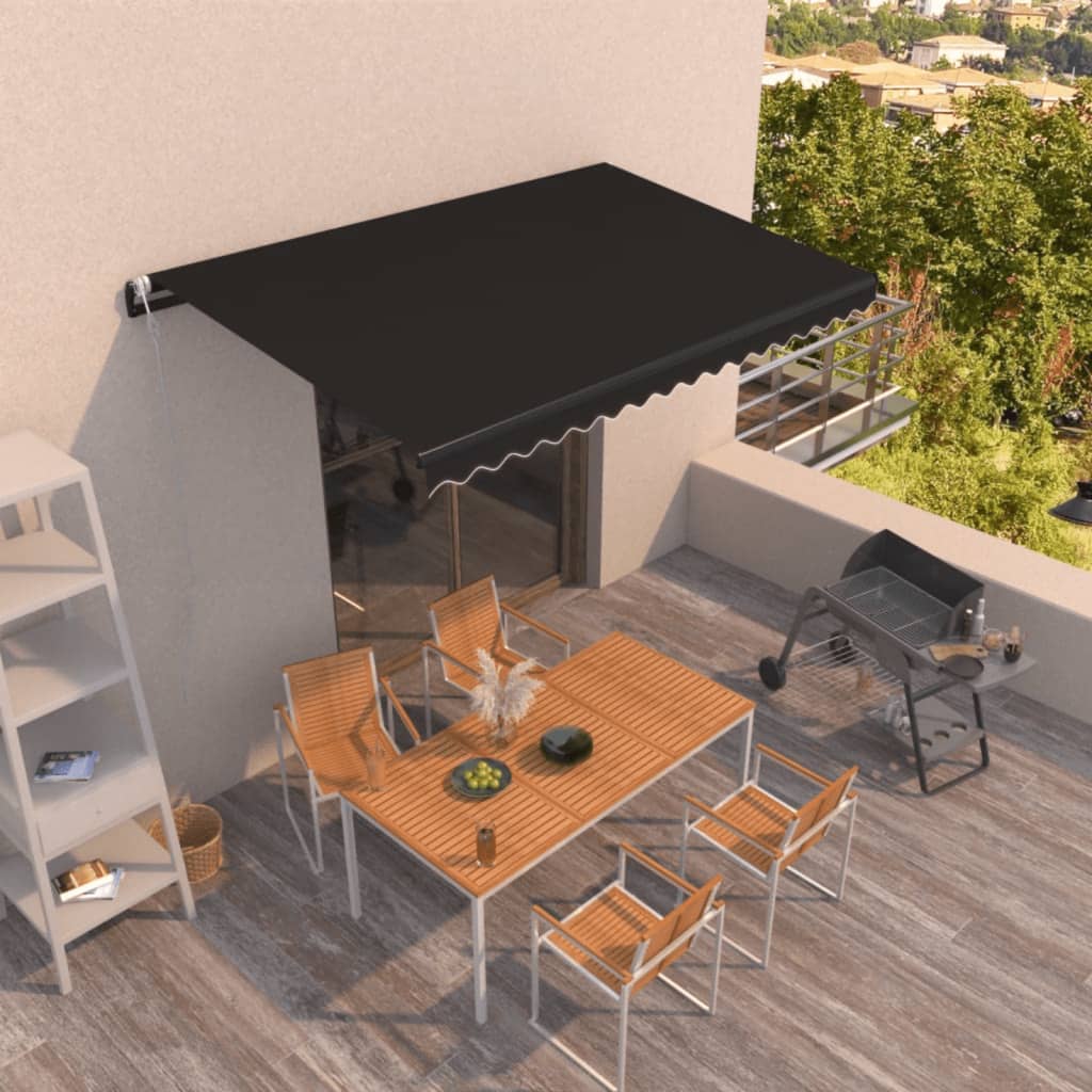 Toldo retráctil automático gris antracita 450x350 cm vidaXL