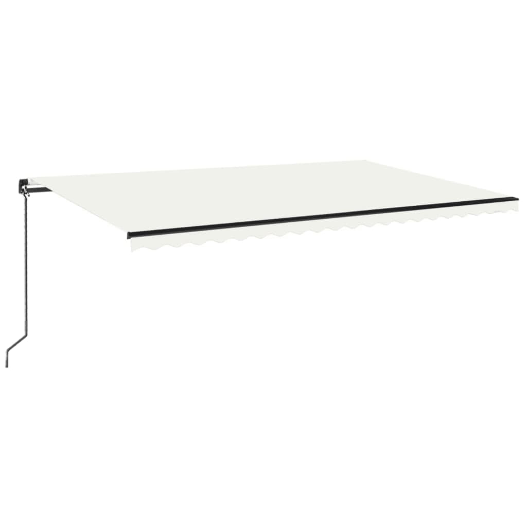 Toldo retráctil manual crema 500x350 cm vidaXL