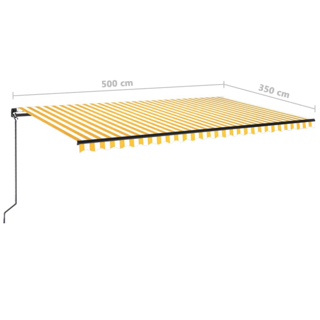 Toldo retráctil manual amarillo y blanco 500x350 cm vidaXL