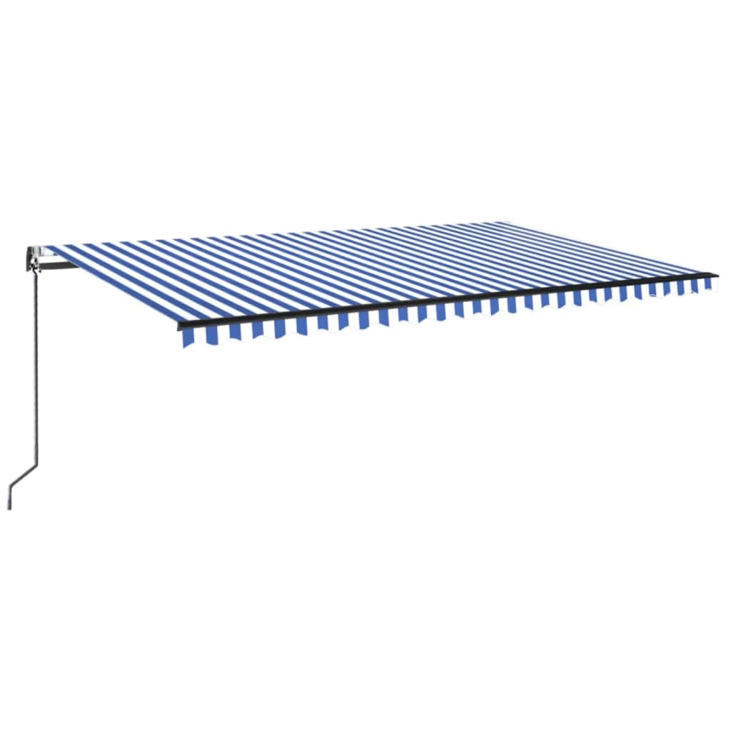 Toldo automático retráctil azul y blanco 500x350 cm vidaXL